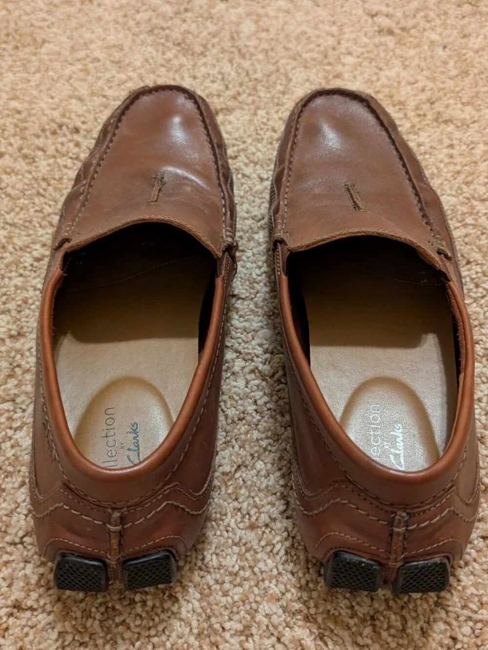 Clarks Men's Brown Leather Slip-On Loafers